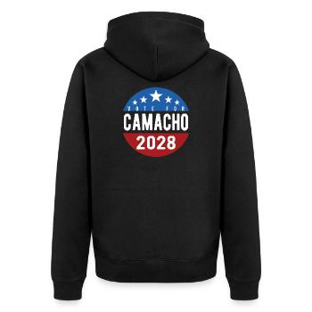 Votez Camacho 2028 Parodie Drôle Drôle - Veste à capuche bio Premium Unisexe - noir - Dos - Nico (187cm)
