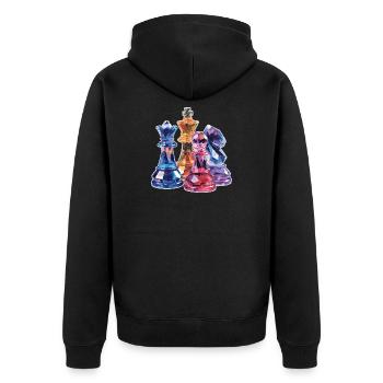 Cadeau de figurines en cristal d’échecs pour hommes - Veste à capuche bio Premium Unisexe - noir - Dos - Nico (187cm)
