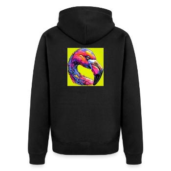 Flamant - Veste à capuche bio Premium Unisexe - noir - Dos - Nico (187cm)