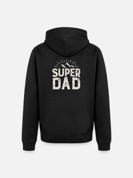 Super Dad Mountain Adventure - Unisex Premium Organic Zip Hoodie - black