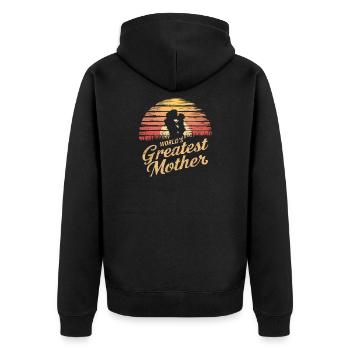 La plus grande mère du monde - Veste à capuche bio Premium Unisexe - noir - Dos - Nico (187cm)