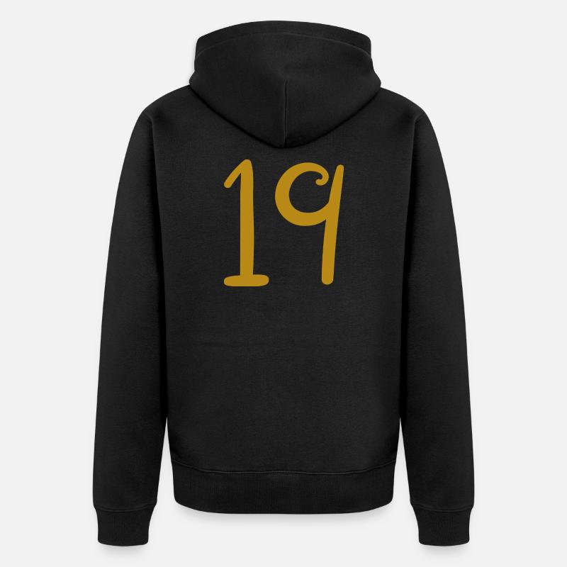 19 - Veste à capuche bio Premium Unisexe - noir