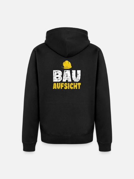 Bauaufsicht Bauarbeiter - Unisex Premium Bio Zip Hoodie - Schwarz