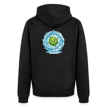 Splashing Watermelon Summer Pool Vibes Ladies - Unisex Premium Organic Zip Hoodie - black - Back - Nico (187cm)