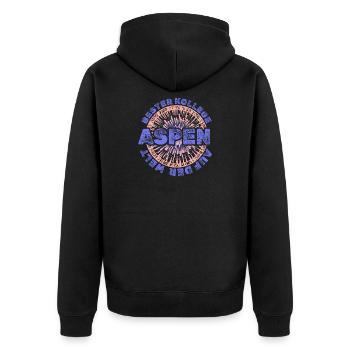 Mitarbeiter Aspen - Unisex Premium Bio Zip Hoodie - Schwarz - Hinten - Nico (187cm)