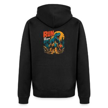 Motivation à courir - Veste à capuche bio Premium Unisexe - noir - Dos - Nico (187cm)