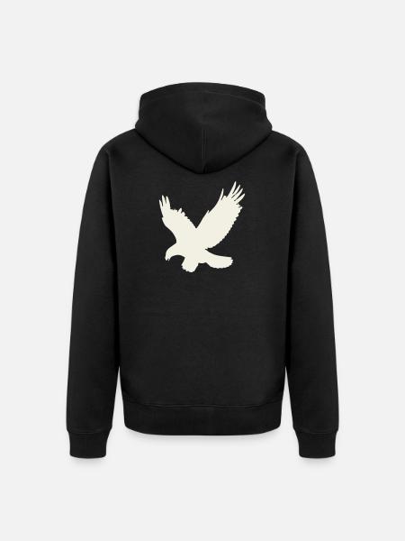 Silhouette d’aigle en vol - Veste à capuche bio Premium Unisexe - noir