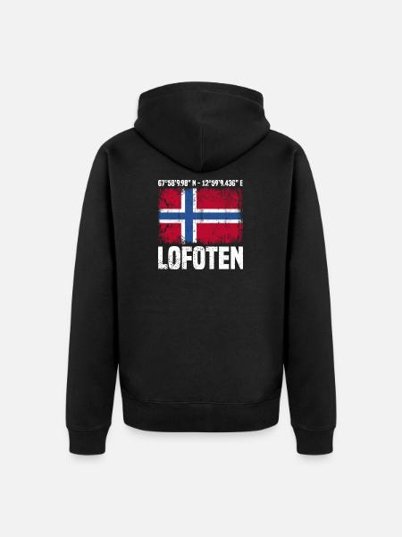 Lofoten Coordinates - Unisex Premium Organic Zip Hoodie - black