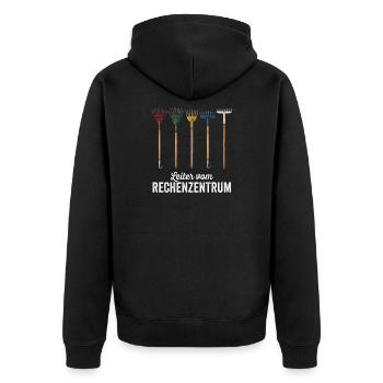 Admin Programmierer ITler Informatiker Spruch EXE - Unisex Premium Bio Zip Hoodie - Schwarz - Hinten - Nico (187cm)