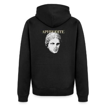 Aphrodite-Büsten-Popkunst - Unisex Premium Bio Zip Hoodie - Schwarz - Hinten - Nico (187cm)