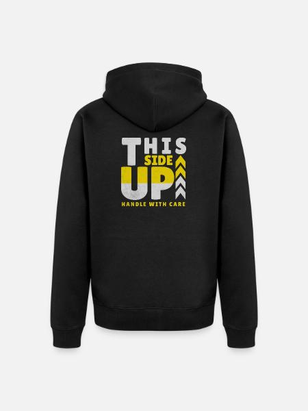 THIS SIDE UP  - Unisex Premium Bio Zip Hoodie - Schwarz