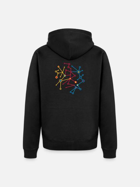 molecular pattern - Unisex Premium Organic Zip Hoodie - black