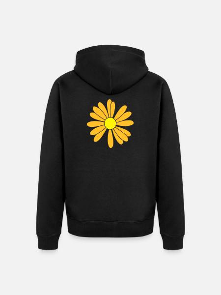 Patch de fleurs - Veste à capuche bio Premium Unisexe - noir