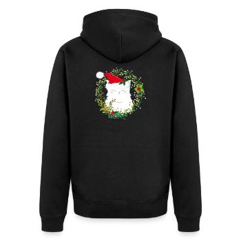 Chat de noel - Veste à capuche bio Premium Unisexe - noir - Dos - Nico (187cm)