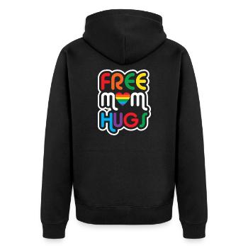 Gay Pride Schwul Lesbisch LGBT LGBTQ Geschenk - Unisex Premium Bio Zip Hoodie - Schwarz - Hinten - Nico (187cm)