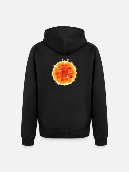 Fireball, Sun, Symbol, Summer, Space, Space - Unisex Premium Organic Zip Hoodie - black