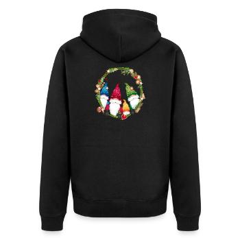 little elf family in a Christmas frame - Unisex Premium Organic Zip Hoodie - black - Back - Nico (187cm)