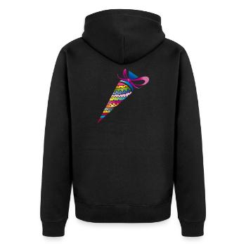 Sac d’école à motifs colorés pour la scolarisation - Veste à capuche bio Premium Unisexe - noir - Dos - Nico (187cm)