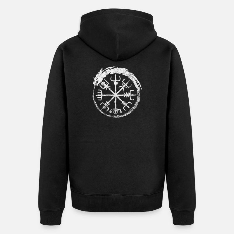 Vegvisir Dragon - Veste à capuche bio Premium Unisexe - noir