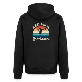 Breakdance - Unisex Premium Bio Zip Hoodie - Schwarz - Hinten - Nico (187cm)