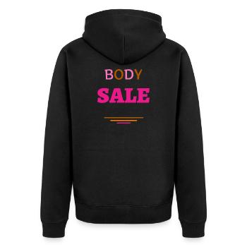 Expressionist color explosion on T-shirts - Unisex Premium Organic Zip Hoodie - black - Back - Nico (187cm)