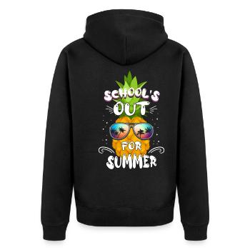 Schools Out For Summer - Unisex Premium Organic Zip Hoodie - black - Back - Nico (187cm)