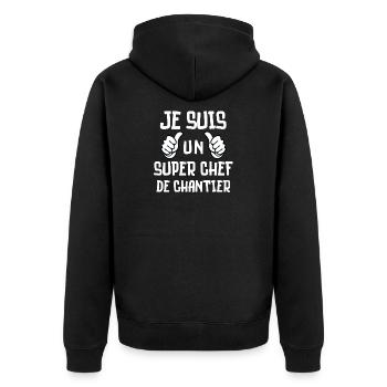 chantier, chef de chantier - Veste à capuche bio Premium Unisexe - noir - Dos - Nico (187cm)