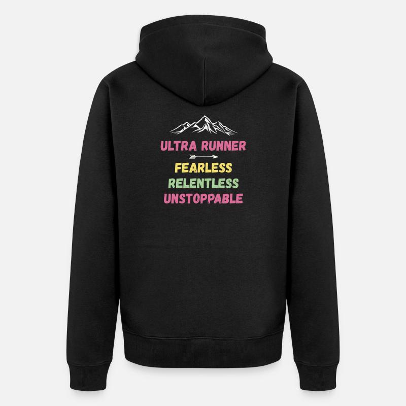 Ultra Runner - Intrépide. Implacable. Imparable. - Veste à capuche bio Premium Unisexe - noir