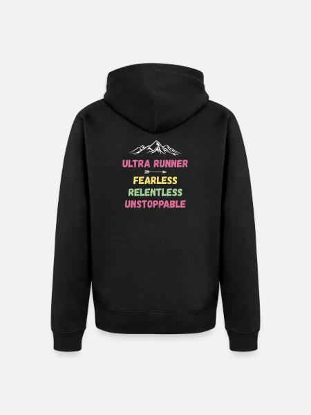 Ultra Runnner - Intrépide. Implacable. Imparable. - Veste à capuche bio Premium Unisexe - noir