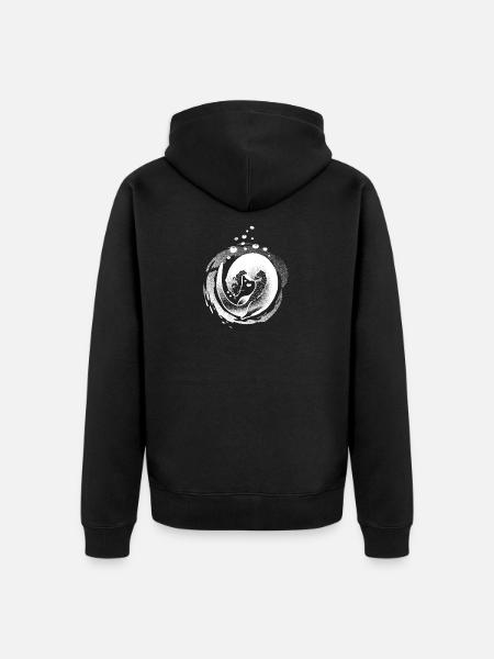 Otter Spell Invert - Unisex Premium Organic Zip Hoodie - black