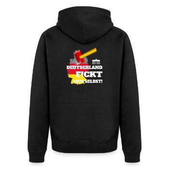 L’Allemagne se fout en l’air ! - Veste à capuche bio Premium Unisexe - noir - Dos - Nico (187cm)