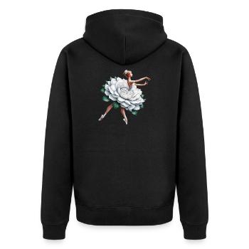 Balletttänzerin mit Tutu - Unisex Premium Bio Zip Hoodie - Schwarz - Hinten - Nico (187cm)