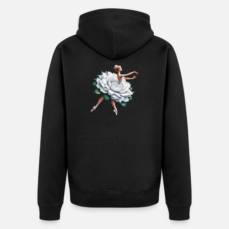 Balletttänzerin mit Tutu - Unisex Premium Bio Zip Hoodie - Schwarz
