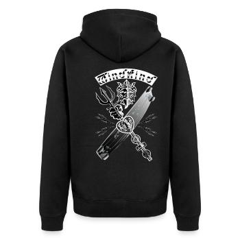 KITESURF Gott - Unisex Premium Bio Zip Hoodie - Schwarz - Hinten - Nico (187cm)
