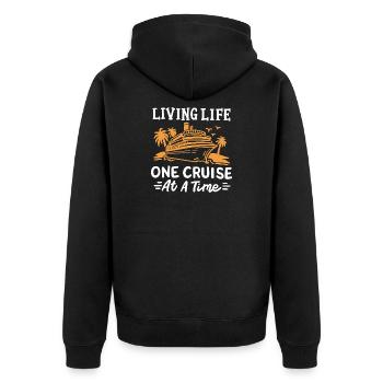 Kreuzfahrtschiff Urlaub Kreuzfahrt - Unisex Premium Bio Zip Hoodie - Schwarz - Hinten - Nico (187cm)