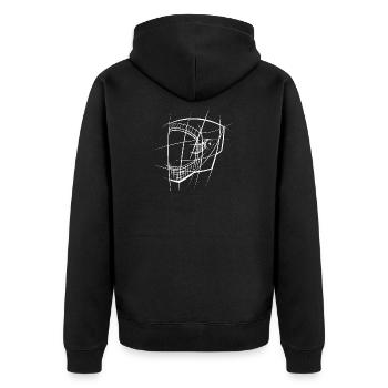Astronaut helmet sketch drawing tattoo icon icon - Unisex Premium Organic Zip Hoodie - black - Back - Nico (187cm)
