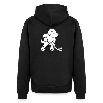 Cool Labrador Joueur De Hockey Minimaliste - Veste à capuche bio Premium Unisexe - noir - Dos - Nico (187cm)