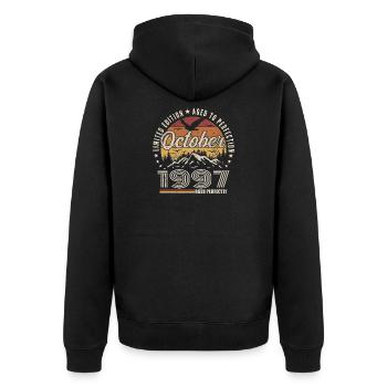October 1997 Birthday Gift - October 1997 - Unisex Premium Organic Zip Hoodie - black - Back - Nico (187cm)