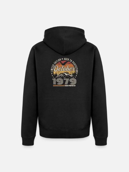 October 1979 Birthday Gift - October 1979 - Unisex Premium Organic Zip Hoodie - black