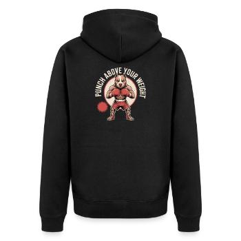 Frappe au-dessus de ton poids Chien de boxe - Veste à capuche bio Premium Unisexe - noir - Dos - Nico (187cm)