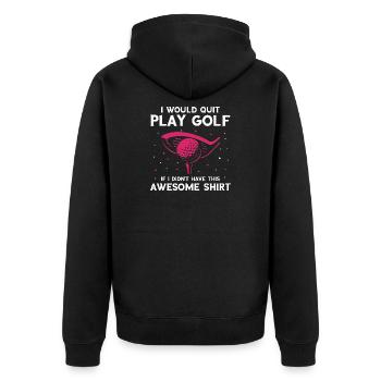 Tu regardes mon putt ? Drôle de conversation sur le golf - Veste à capuche bio Premium Unisexe - noir - Dos - Nico (187cm)