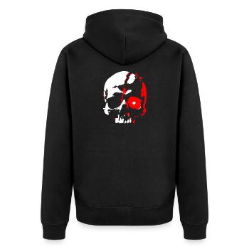 Crâne de cyborg avec œil rouge - Veste à capuche bio Premium Unisexe - noir - Dos - Nico (187cm)