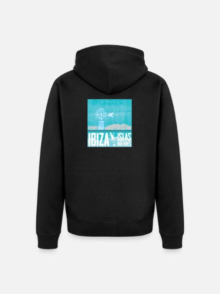 Ibiza Windmills Design - Unisex Premium Organic Zip Hoodie - black