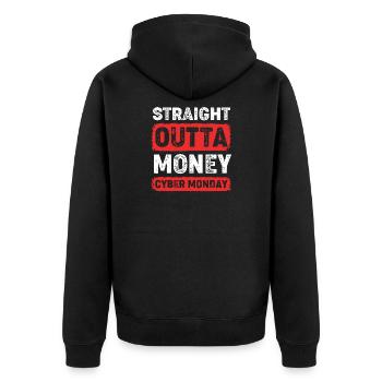 Kaufrausch Cyber Monday - Unisex Premium Bio Zip Hoodie - Schwarz - Hinten - Nico (187cm)