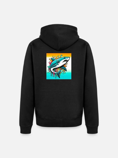 Shark - Unisex Premium Organic Zip Hoodie - black
