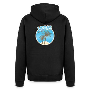 Vacation Vegas - Unisex Premium Organic Zip Hoodie - black - Back - Nico (187cm)