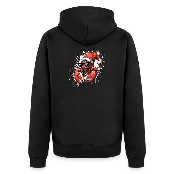 Hummer Krebs Weihnachten Lustig - Unisex Premium Bio Zip Hoodie - Schwarz - Hinten - Nico (187cm)
