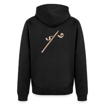 Pencil with Eraser – Creative Drawing Motif - Unisex Premium Organic Zip Hoodie - black - Back - Nico (187cm)