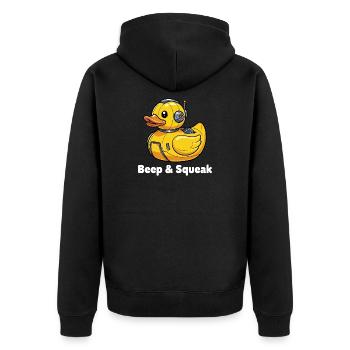 Bip et Grincement du Canard Robot - Veste à capuche bio Premium Unisexe - noir - Dos - Nico (187cm)