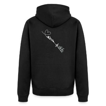 Bike Mountains Heartbeat - Unisex Premium Organic Zip Hoodie - black - Back - Nico (187cm)